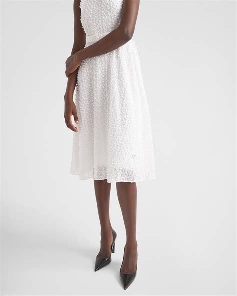 prada white halter dress|White Superposé Dress .